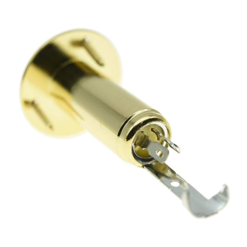 KAISH 6.35mm Acoustic Electric Guitar Bass Mono Endpin Output Jack Strap Button Jack Socket Gold