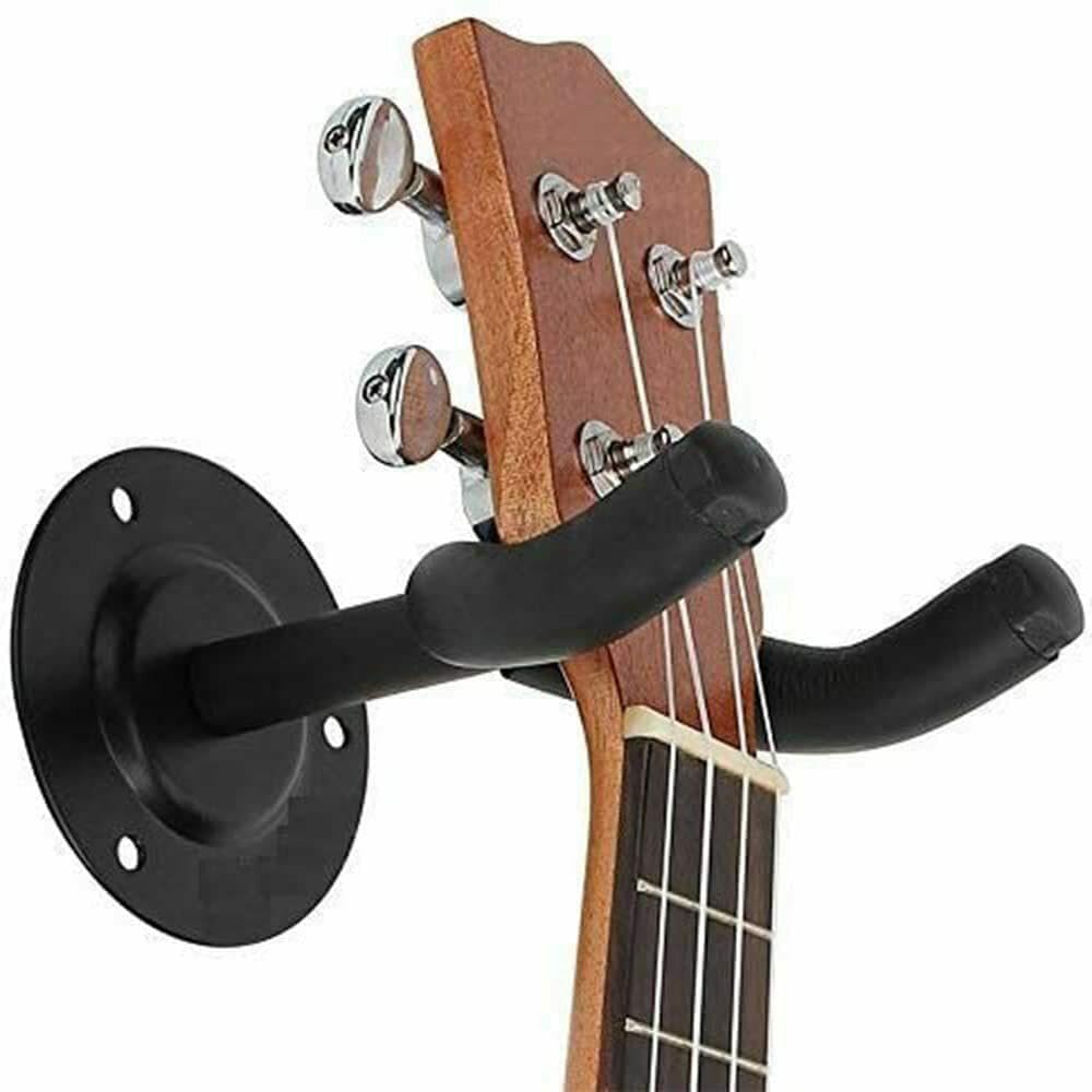 Inefable Guitar Wall Mount Holder Hook Stand For Acoustic Universal Size Display Bracket - Black - Pack Of 1