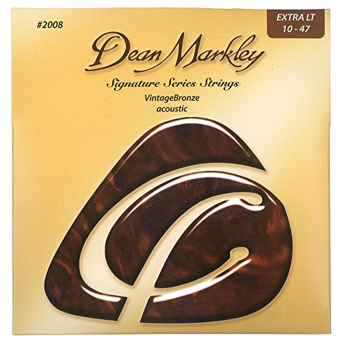 Dean Markley Signature Vintage Bronze Acoustic Strings, 10-47, 2008, Extra Light
