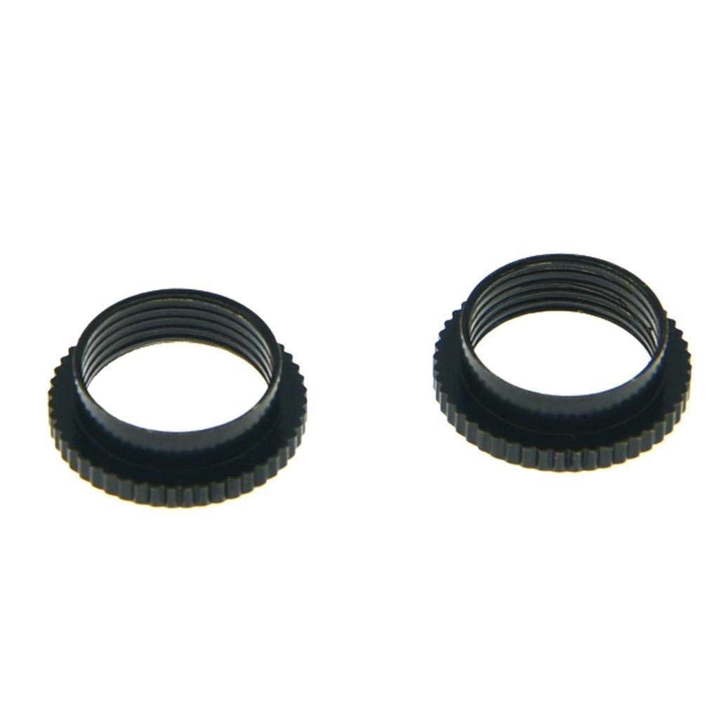 KAISH 2x American Fine Knurled Deep Nut Guitar Toggle Switch Nut Swtich Deep Nut for Les Paul Guitars with Switchcraft Switch Bl