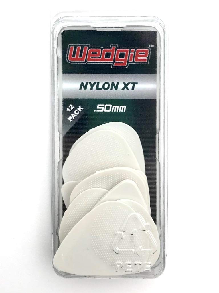 Wedgie WNPP50 Nylon XT Textured Guitar Picks .50mm Cream, 12 Pack