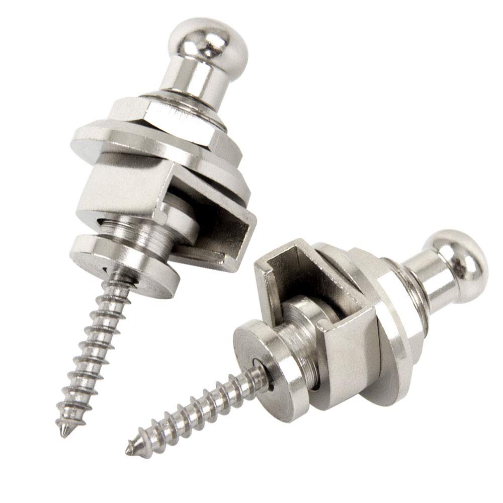 Wolfride 3 Pairs Guitar Strap Lock Security Strap Lock Buttons Replacement Black Silver Gold for Guitar Bass