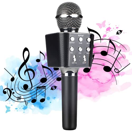 Vrjtec Wireless Karaoke Mic (Black) | Dynamic 2-In-1 Microphone With Built-In Speaker | Audio Recording, Continuous Play, Usb Ch