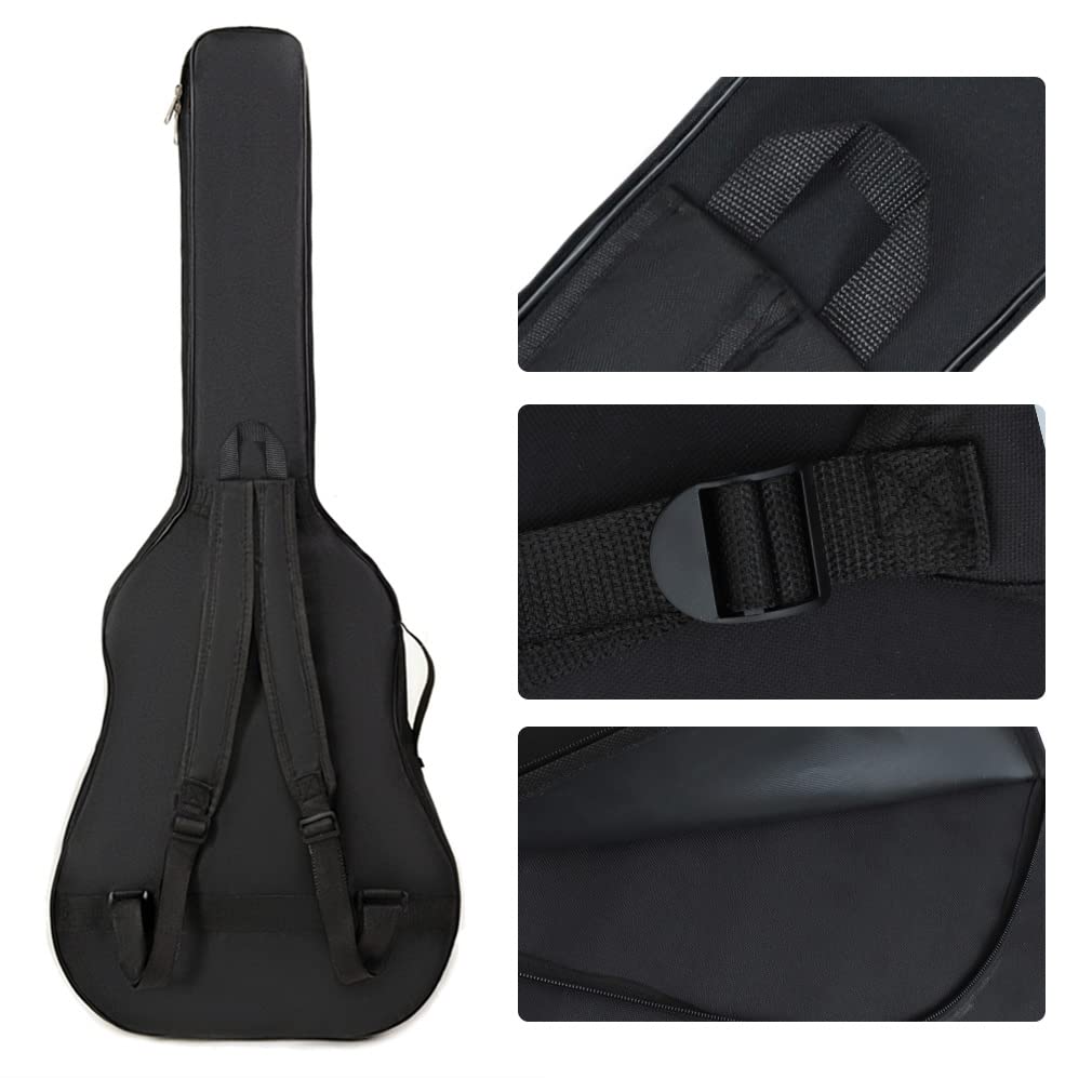 36 Inch Acoustic Guitar Gig Bag Waterproof Dual Adjustable Shoulder Strap 5mm Padding Backpack with Accessories -For 36'' Acoust