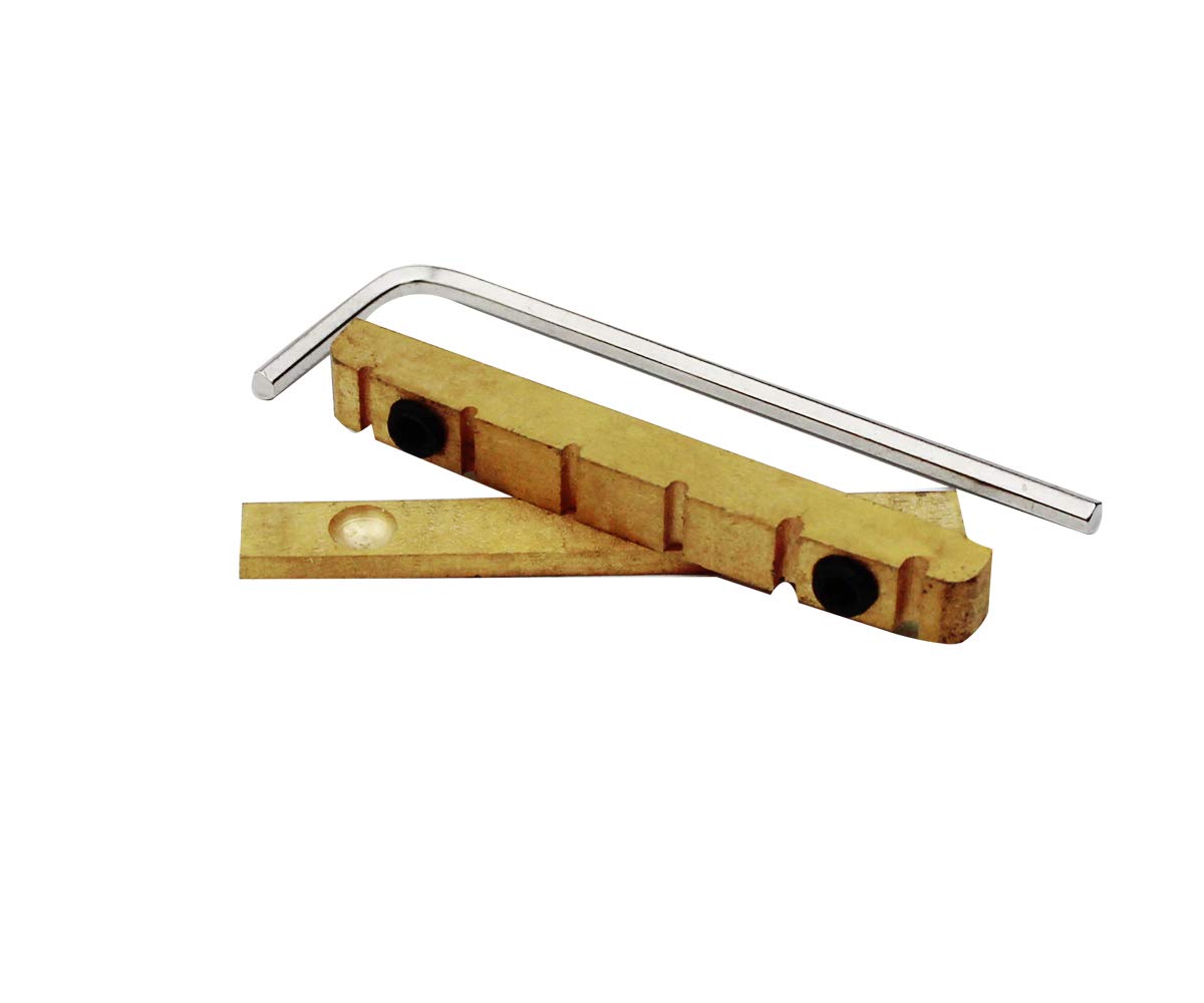 Guyker 43mm Adjustable Guitar Nut - Bell Brass Nut (43 x 5mm) Split Regulation Replacement Parts Compatible with Gibson Les Paul