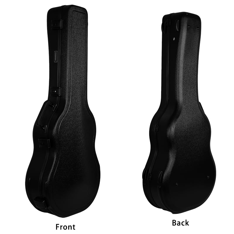 Crossrock ABS Flight Case for 12-String Acoustic Dreadnought Guitar | Black Matte Scratch-Resistant Finish, TSA Lock, Forest Gre