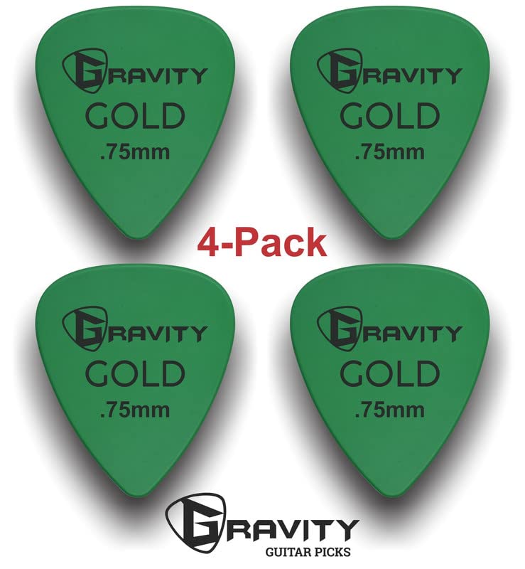 Gravity Gold Series Guitar Picks - Perfect For Beginners & Professionals | Pack Of 4