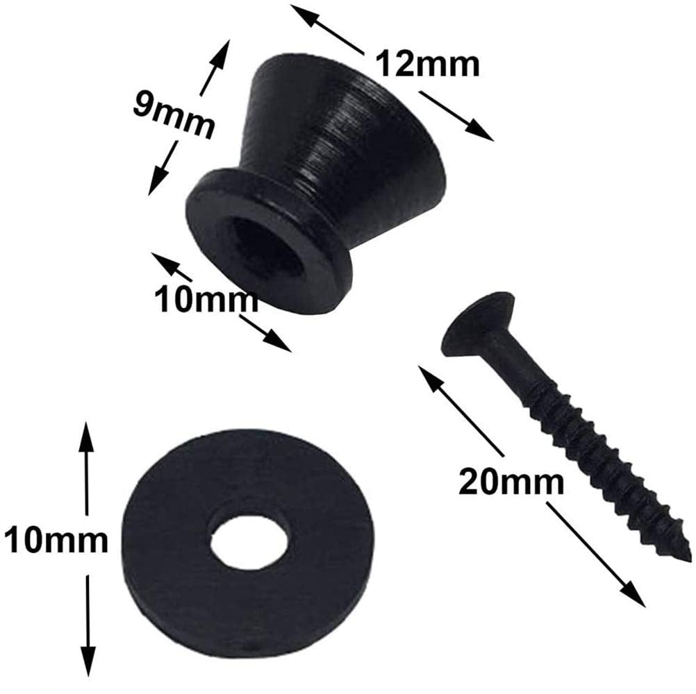 12pcs Guitar Strap Locks Metal Strap Buttons Metal End Pins Flat Head for Acoustic Classical Electric Guitar Bass Ukulele(Pack o