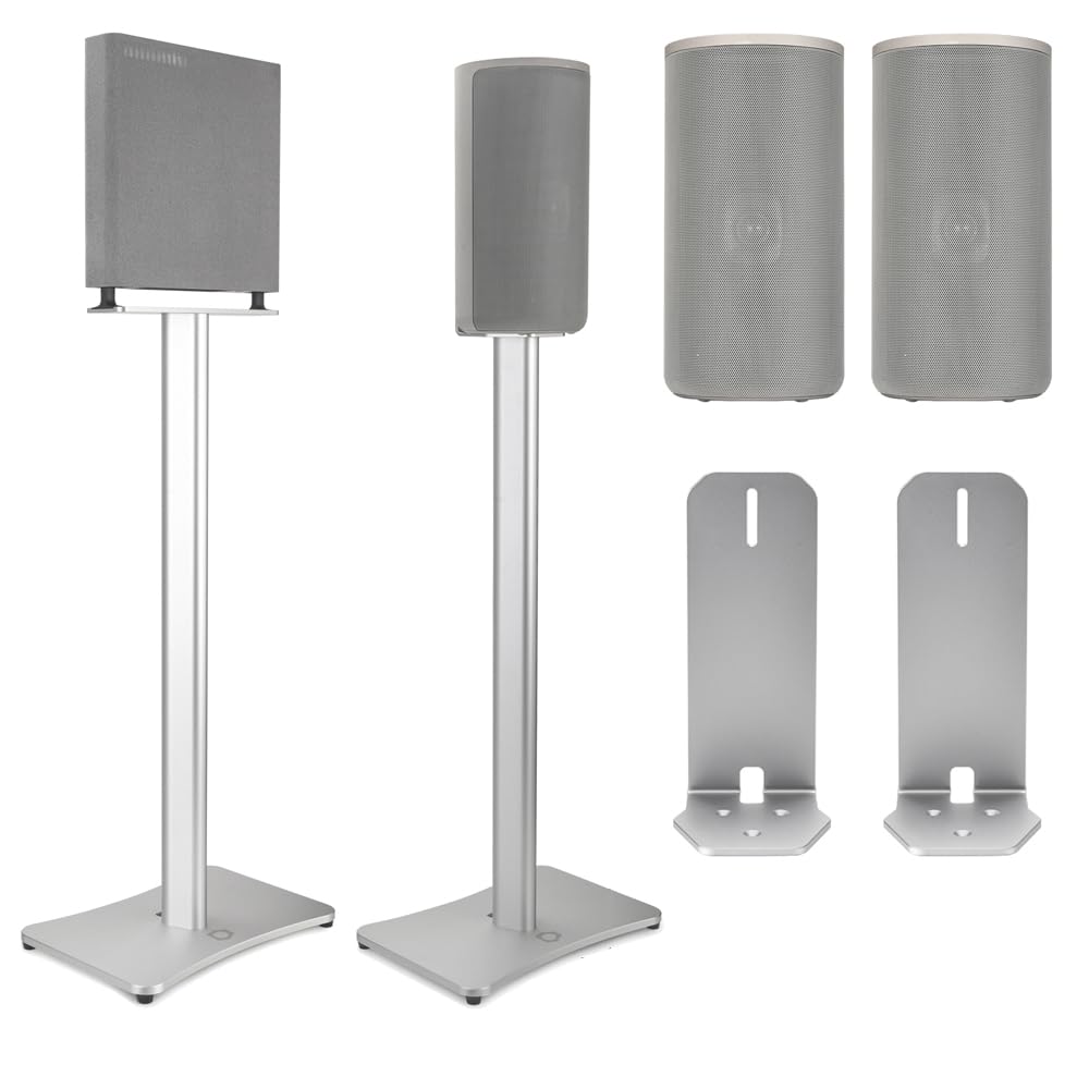 Speaker Stands Pair - Floor Stand Mount Compatible with Sony Bravia Theatre Quad HT-A9M2 Speaker/HT-A9 Speaker/SA-RS5 Wireless R