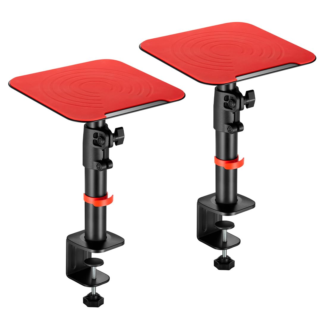 Audio Array Aa-22 Desktop Mount Speaker Stands | 15Kg Capacity | Height, Tilt & Rotation Adjustable | Smart Cable Management | F