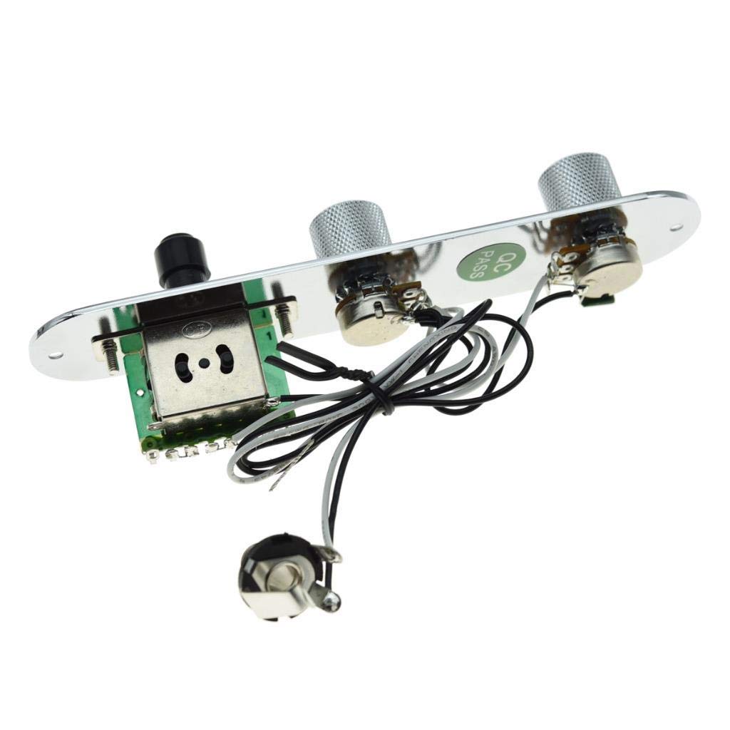 Dopro Loaded Control Plate Pre-Wired 3-Way Control Plate with Wiring Harness for Fender Tele/Telecaster Guitars Chrome