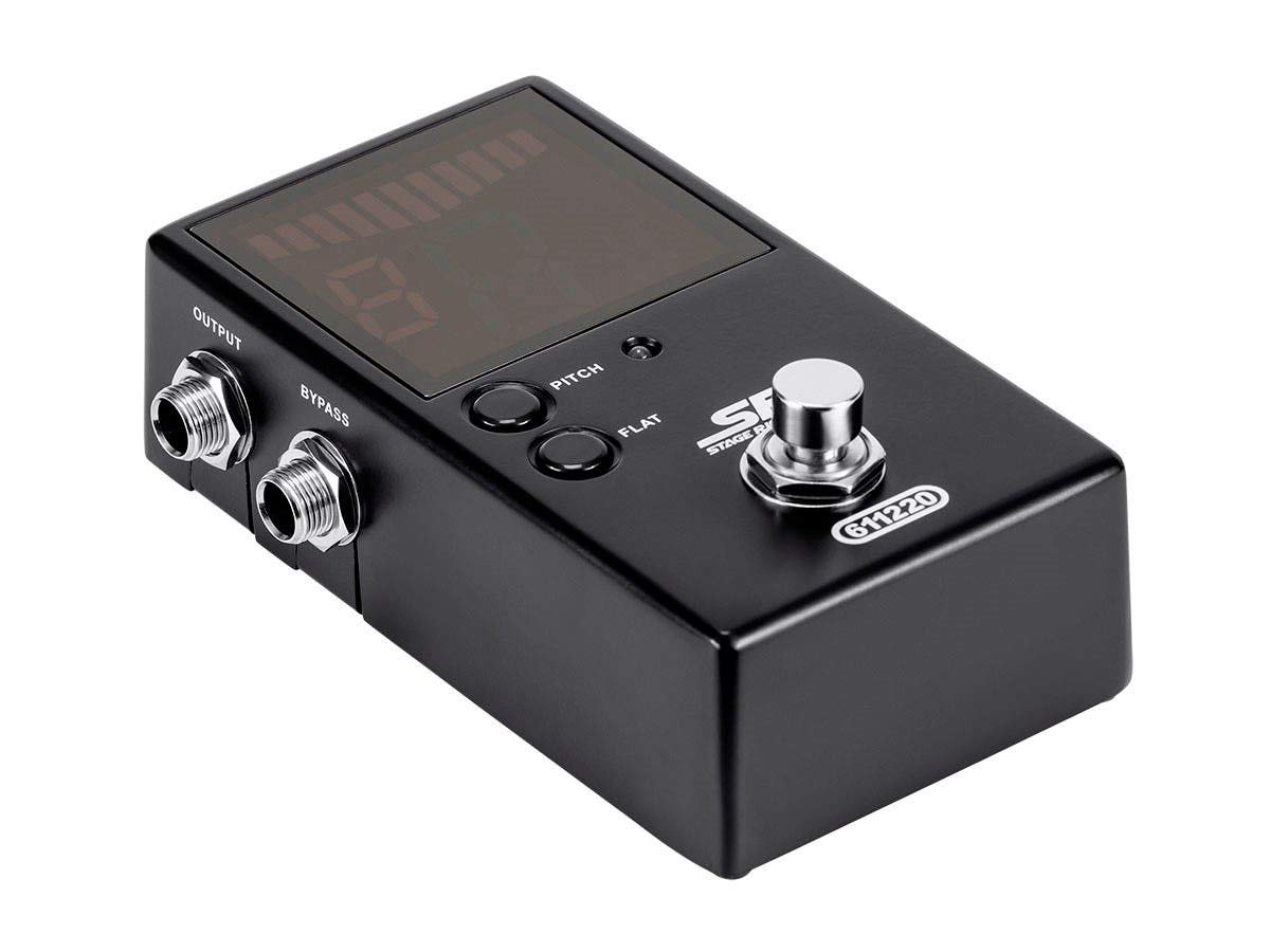 Monoprice Chromatic Pedal Tuner - Black, Normal & True-Bypass Outputs, Easy to Tune Your Bass & Guitars - Stage Right Series