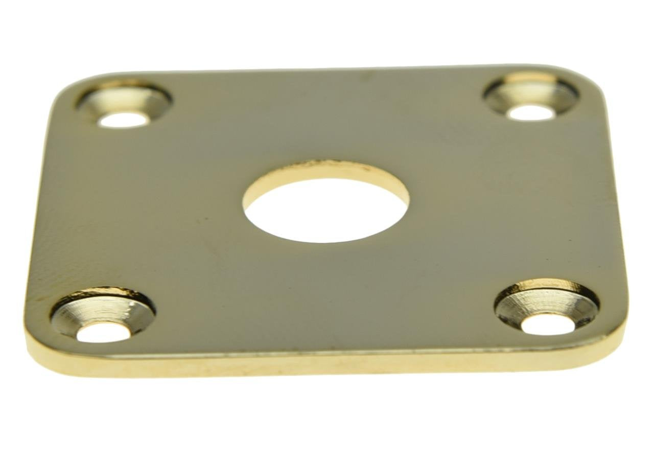 KAISH Gold Flat Bottom Metal Jack Plate Flat Base Square Jackplate for Les Paul LP Guitars