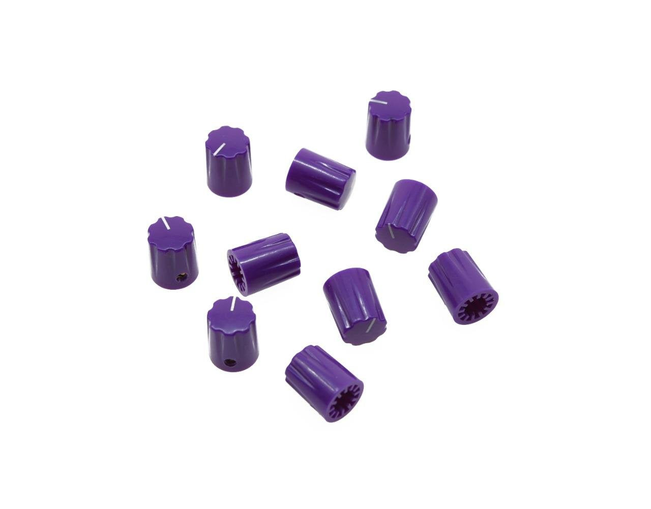 KAISH 10pcs Purple Guitar Scalloped Edge Amplifier Knob Cylinder Effect Pedal Knobs