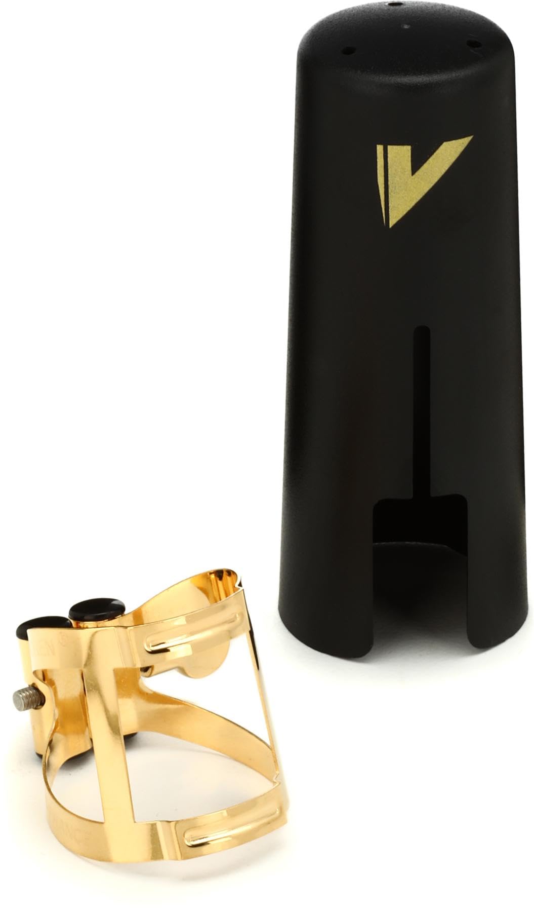 Vandoren LC58DP M/O Ligature and Plastic Cap for Tenor Saxophone; Gilded Finish