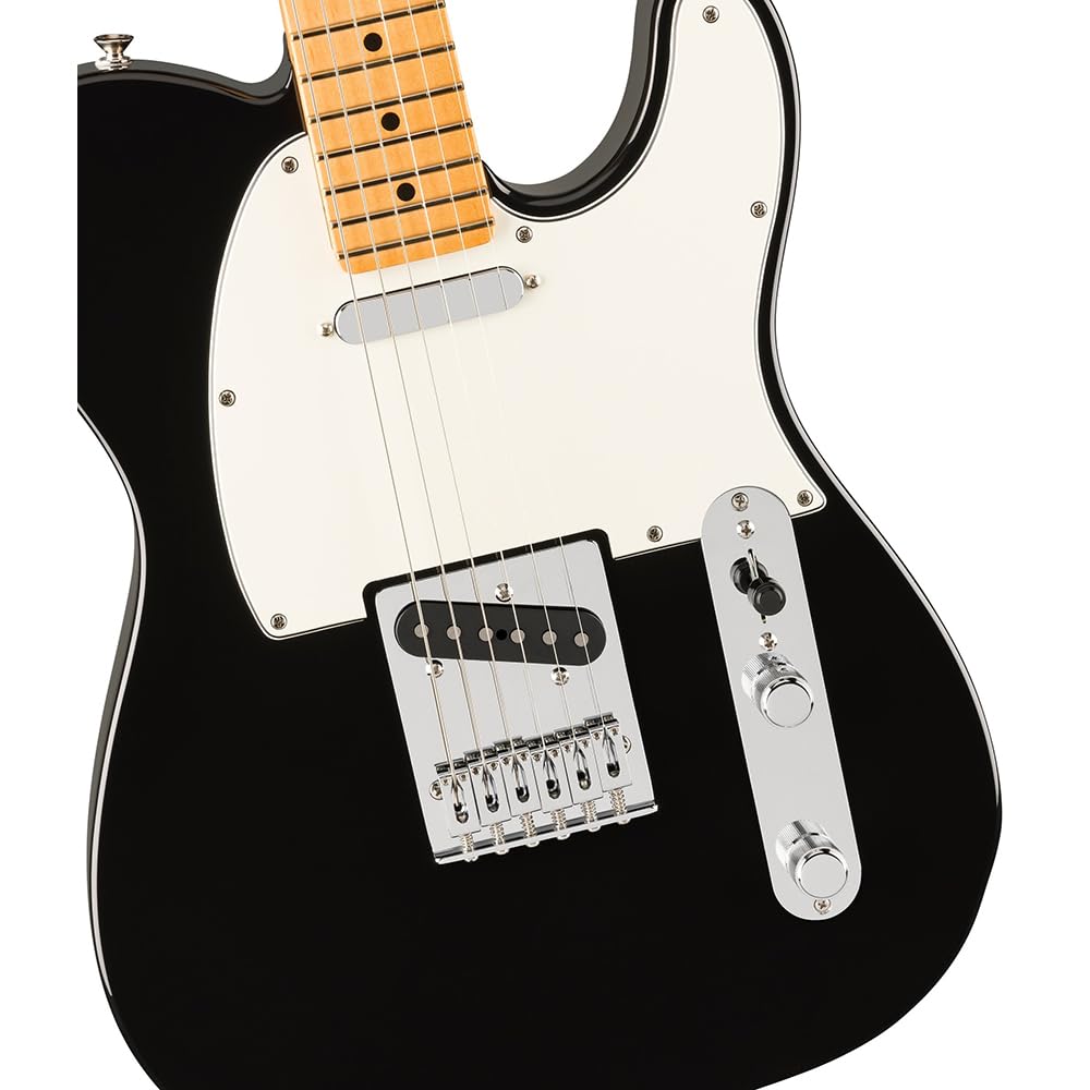 Fender Player II Telecaster Electric Guitar - Black with Maple Fingerboard Bundle with Fender FE620 Electric Guitar Gig Bag (Bla