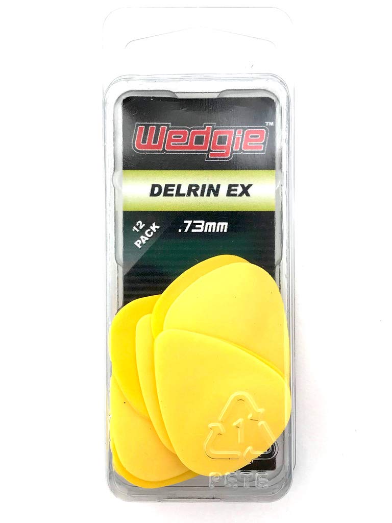 Wedgie WDPP73 0.73mm Wedgie Delrin Pick, 12 Pack, Yellow