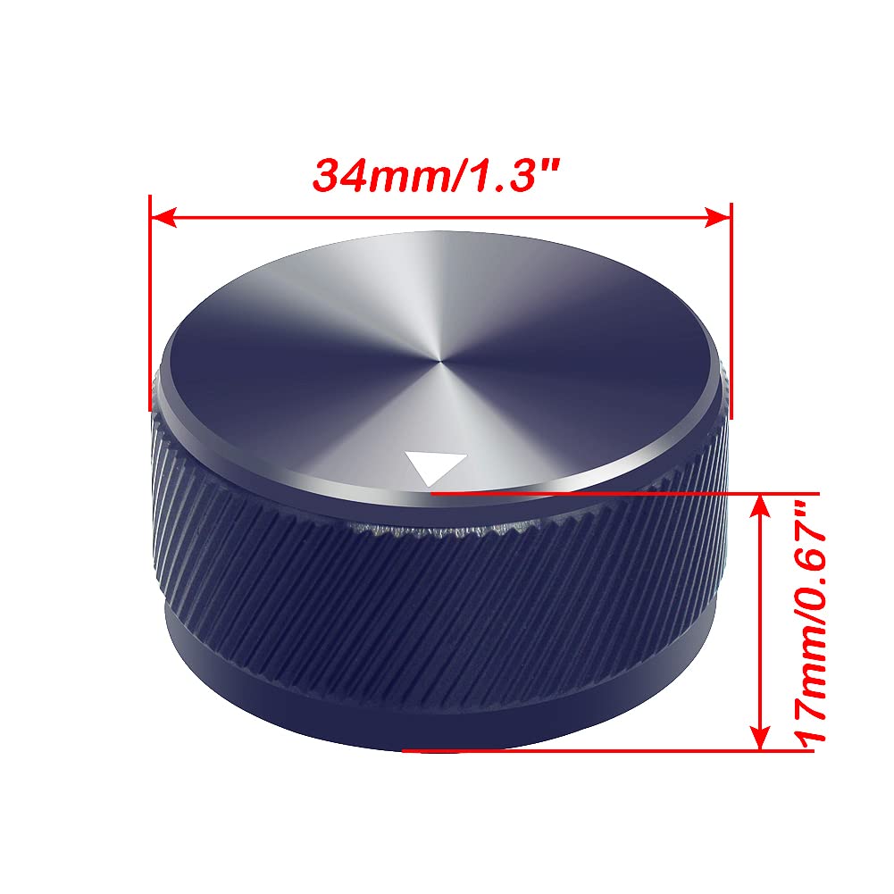mxuteuk Black Guitar Knob Aluminum Alloy Potentiometer Control Knob Volume Audio Electric Guitar Bass Knob Screw Type 34 x 17mm