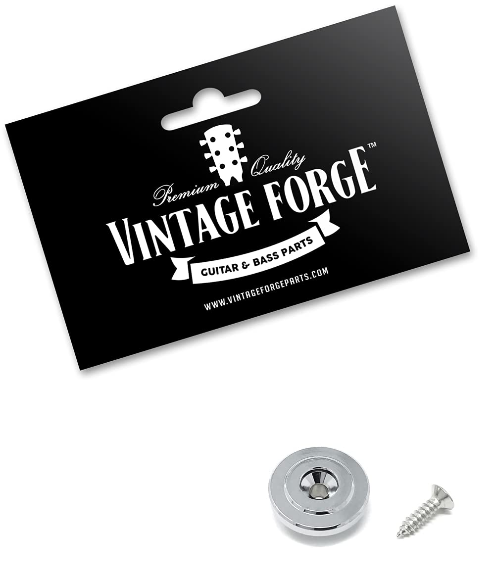 Vintage Forge Chrome Round String Retainer Guide Tree for Fender Precision Jazz Style Bass Guitars and Others with Screw BSR40-C