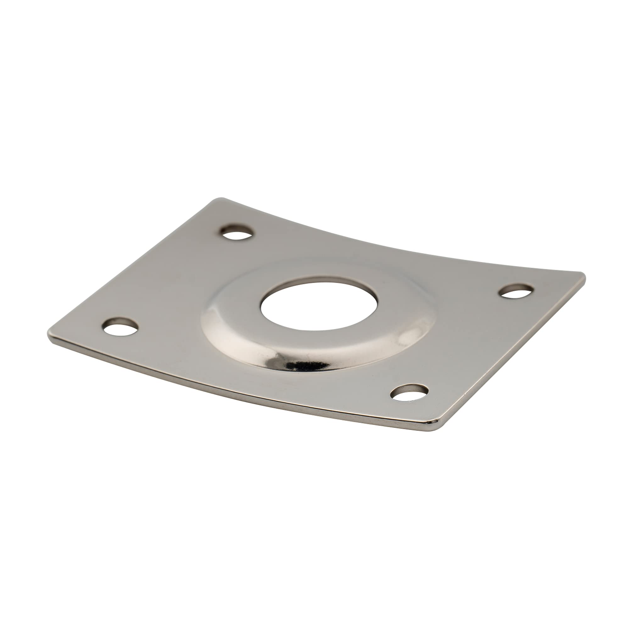 Musiclily Pro Steel Curved Recessed Guitar Jack Socket Plate Rectangle Output Jack Plate for Les Paul LP Tele Style Electric Gui