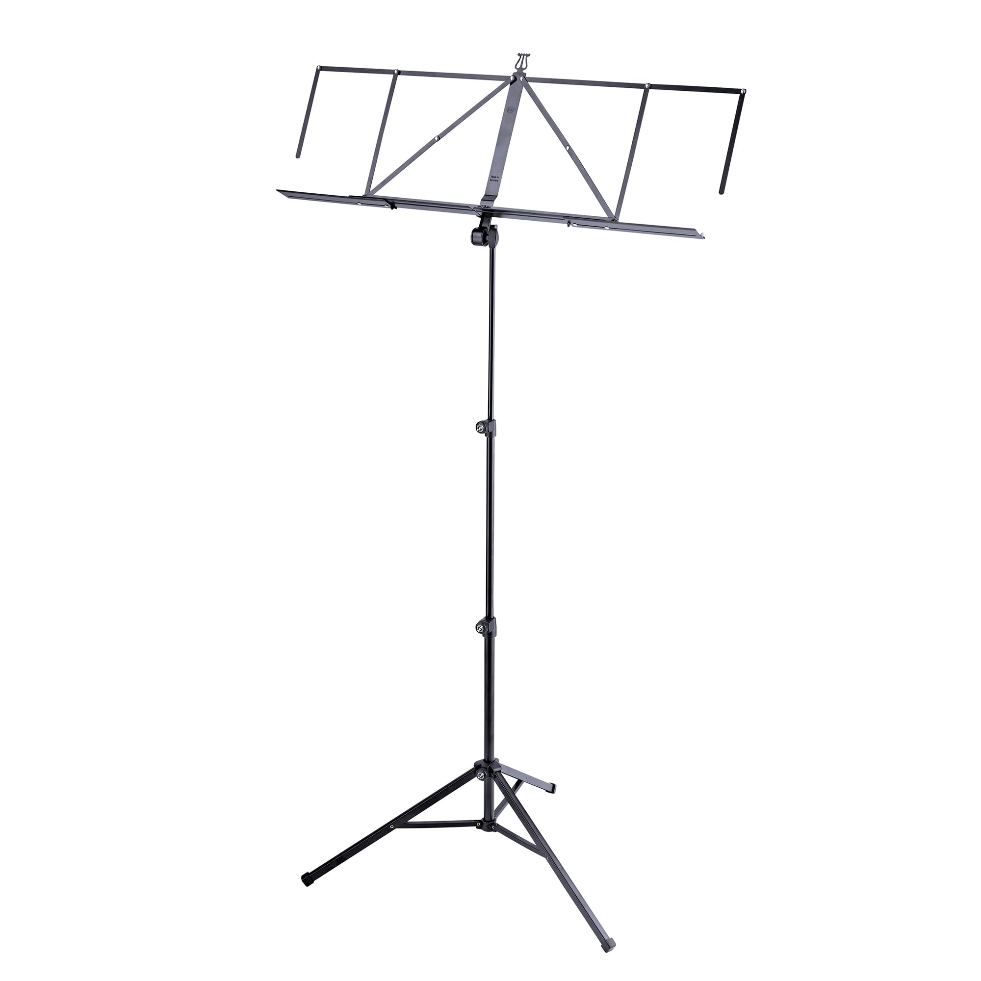 K&M - Konig & Meyer 10062.015.55 Music Stand Robby Plus - Extra Wide Expandable Desk - Sturdy Base - Adjustable Height - Compact