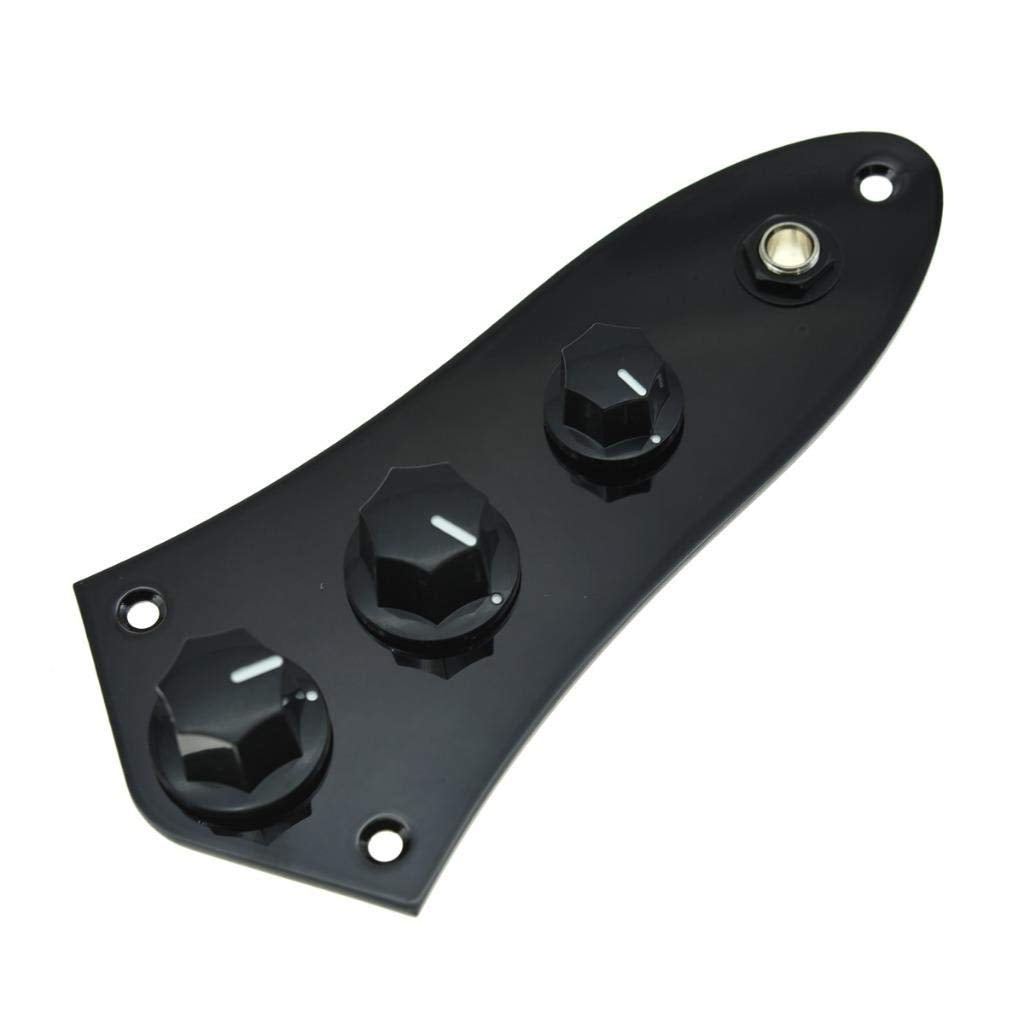 Kaish Fully Loaded Control Plate Pre-Wired Control Plate With Wiring Harness For Jazz J Bass Black
