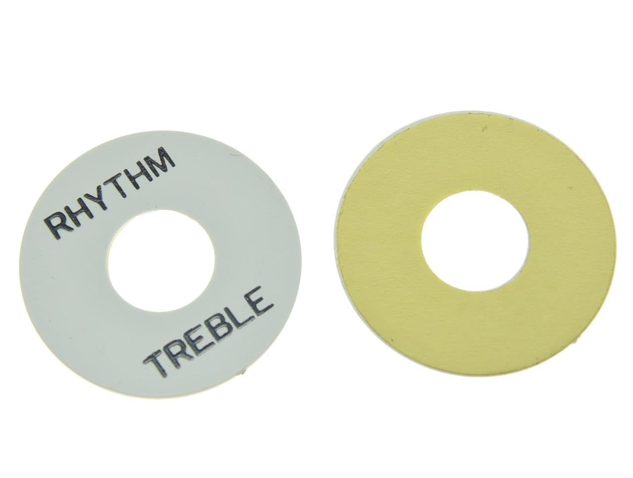 Dopro 2pcs White with Black Letter LP Guitar Toggle Switch Washer Plate Rhythm Treble Ring for Les Paul