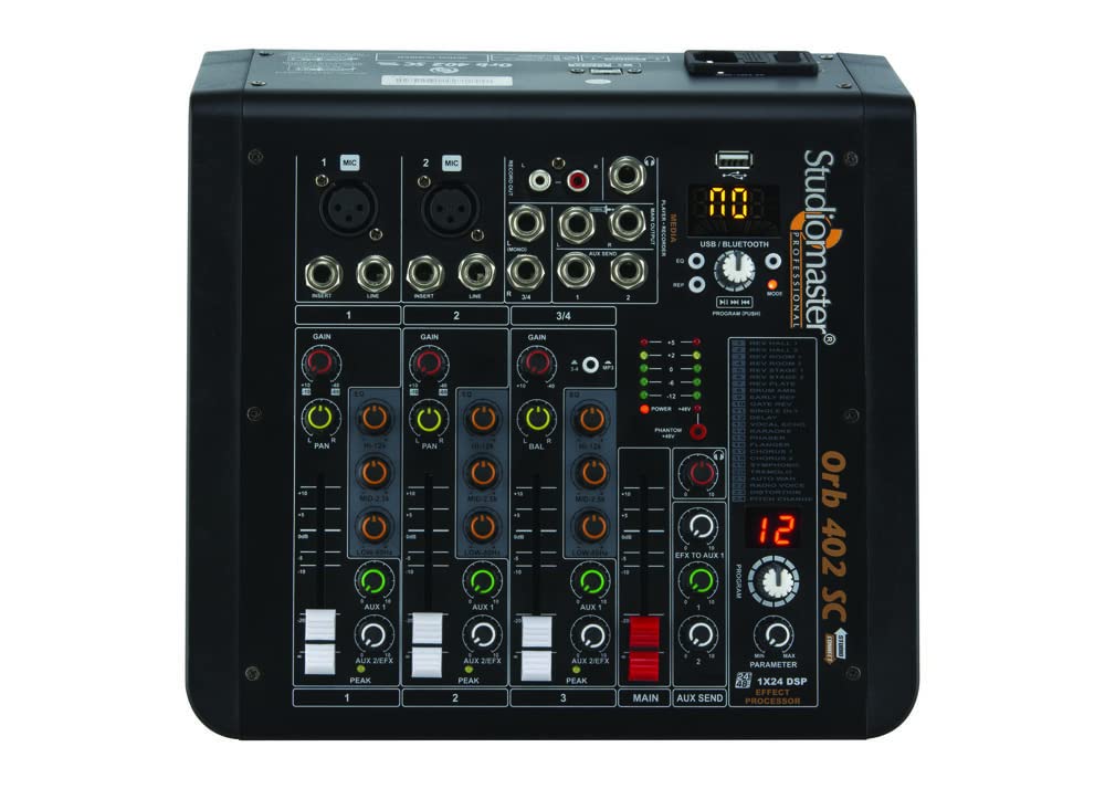 Studiomaster Orb 402 Sc 4 Channel Studio Mixer With Dual Functionality Of Playback And Recording On A Pen Drive Or On A Pc Via U