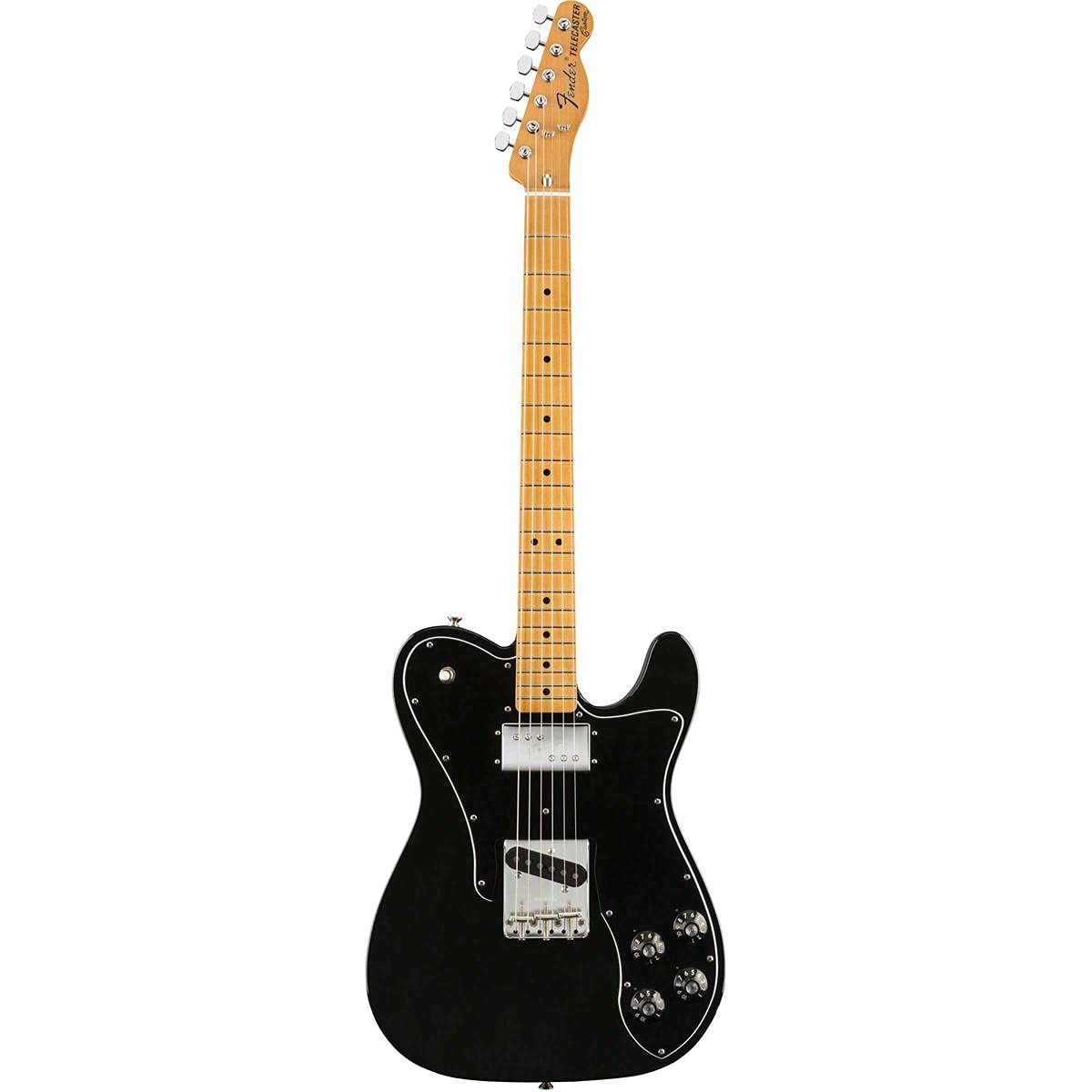 Fender Vintera 70s Custom Telecaster Electric Guitar, Black, Maple Fingerboard