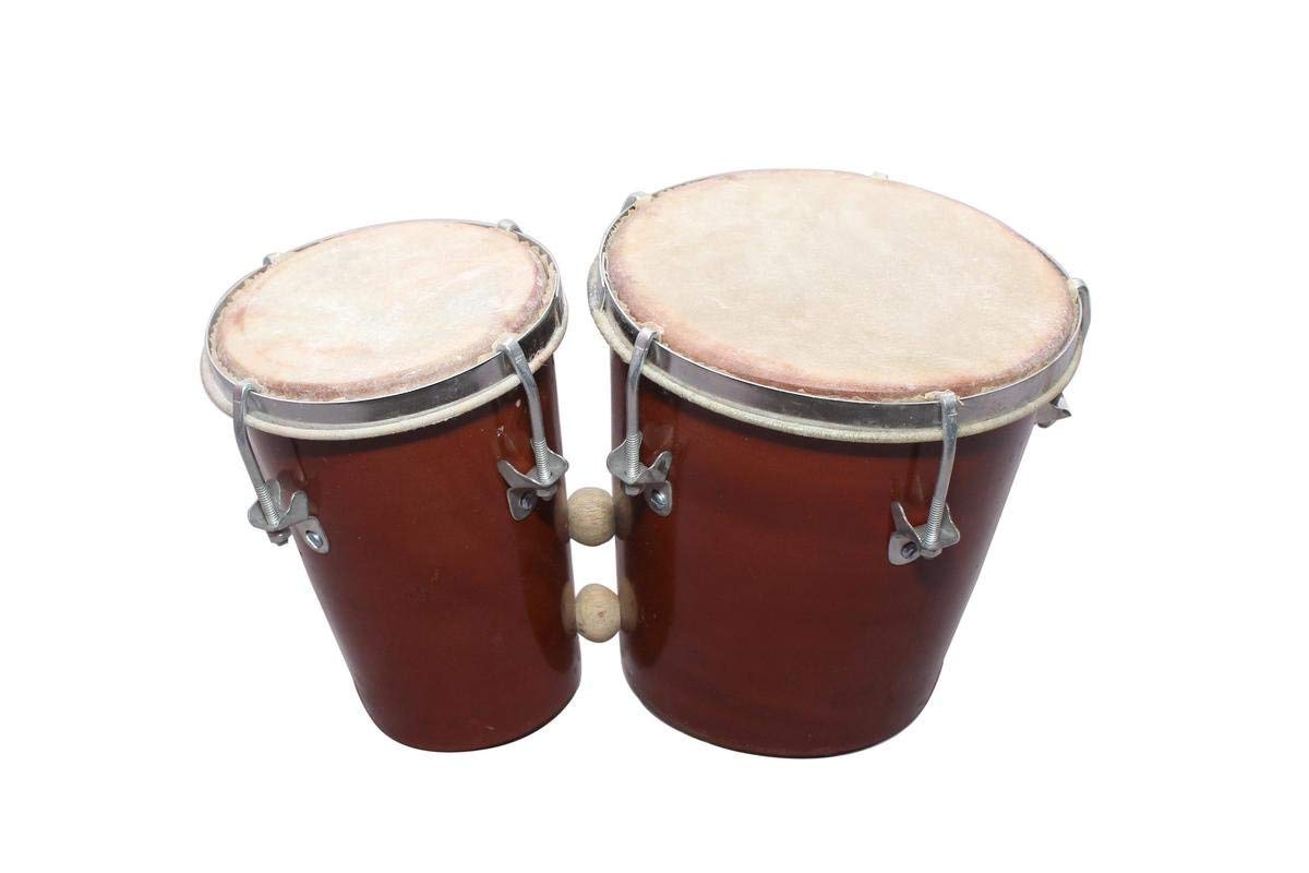 Musical Wooden Bongo Drum Set-Brown