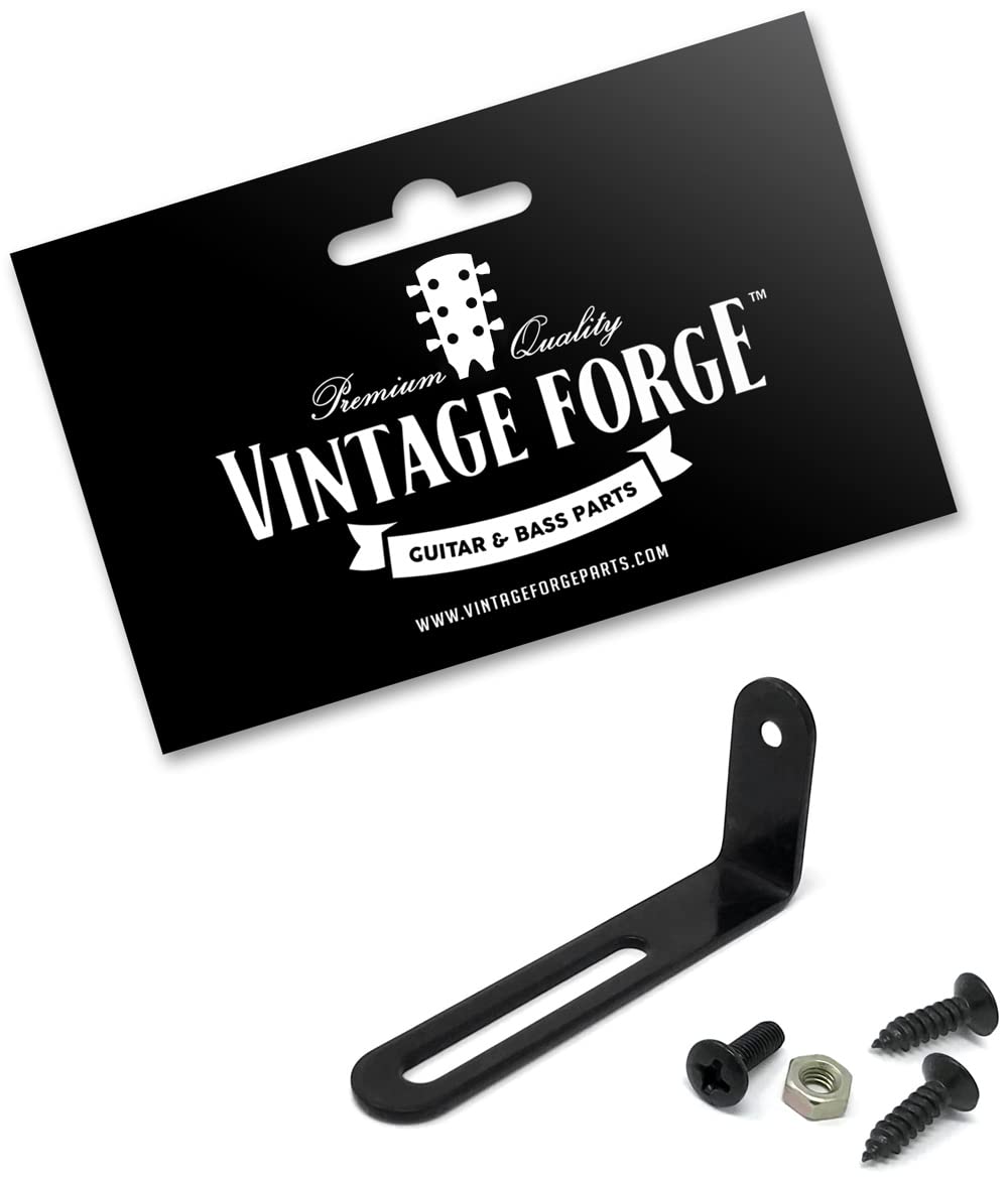 Vintage Forge Black Pickguard Mounting Bracket compatible with Gibson Epiphone Les Paul Electric Guitar with Screws LPB20-BLK