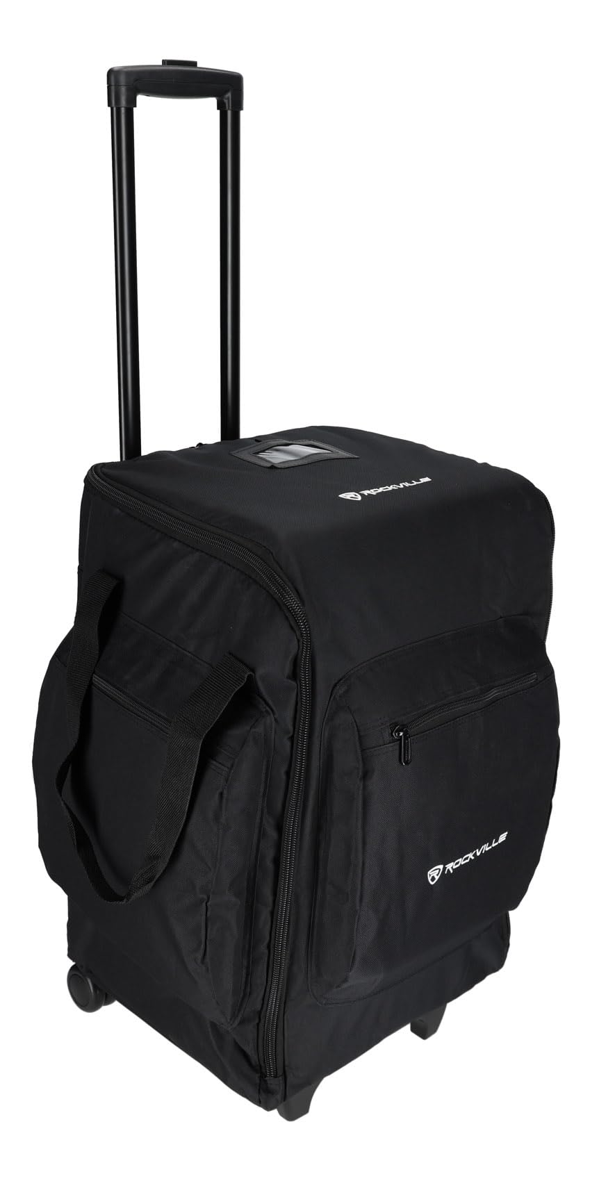 Rockville RLB50 Rolling Lighting Travel Bag, Fits Up to 6 Lights, Wheels & Handle, 6 Compartments, Movable Dividers, External Po