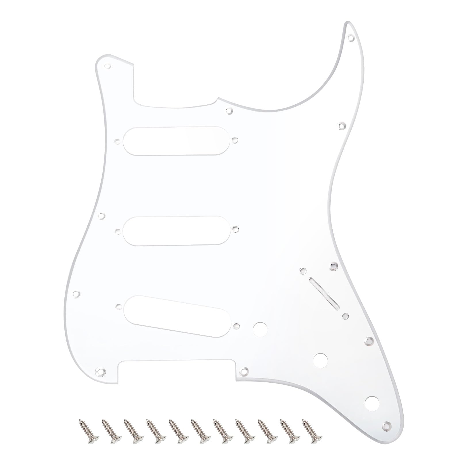 Banworks 1 Ply Strat Sss Pickguard 11-Hole Electric Guitar Pickguard Scratch Plate For Usa/Mexican Fender Modern Style Standard