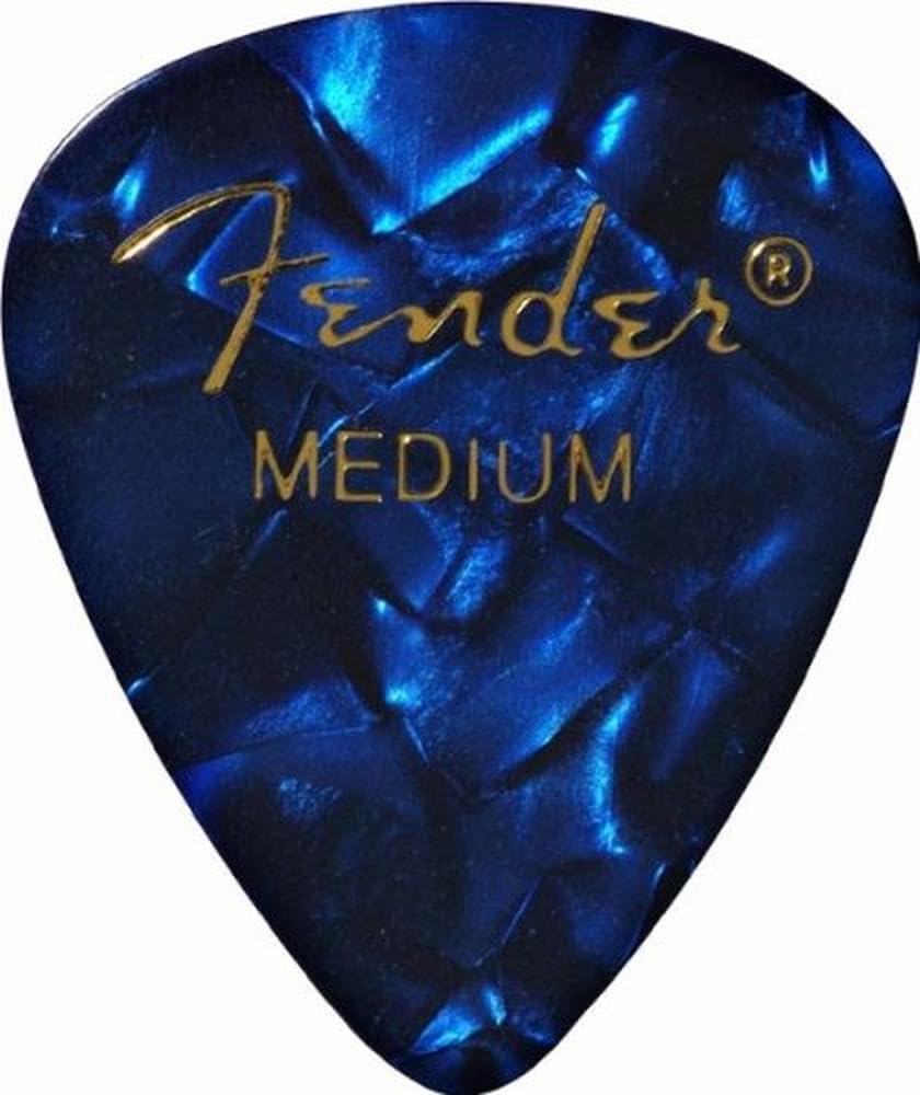 Fender Premium Celluloid Guitar Picks 351 Shape, Blue Moto, Heavy, 12-Pack