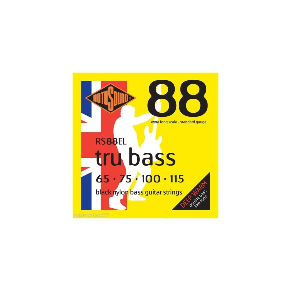 Rotosound Rs88El Black Nylon Flatwound Extra Long (65-115)