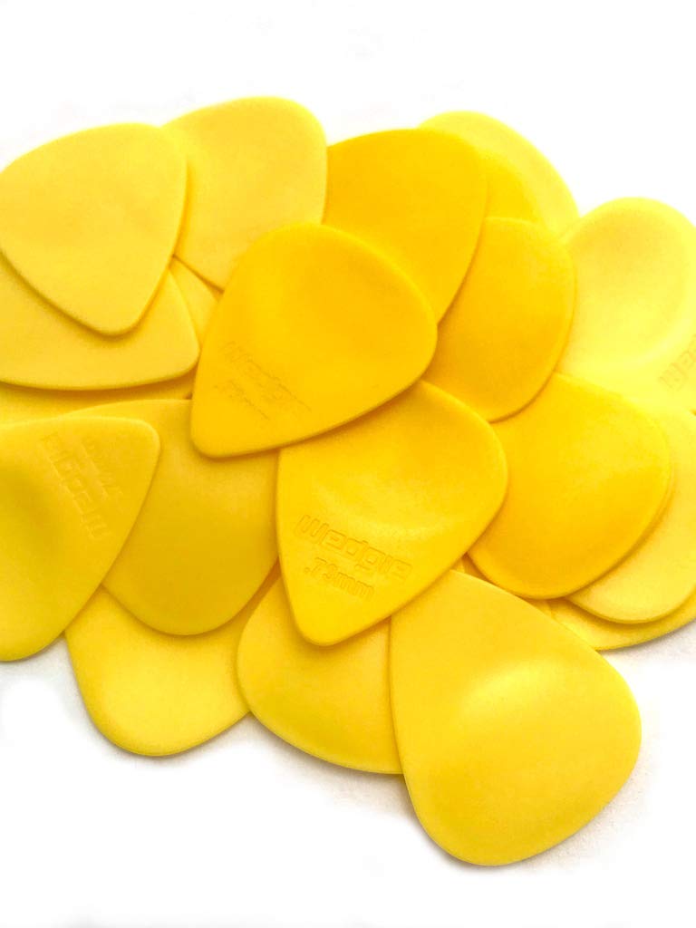 Wedgie WDPP73 0.73mm Wedgie Delrin Pick, 12 Pack, Yellow
