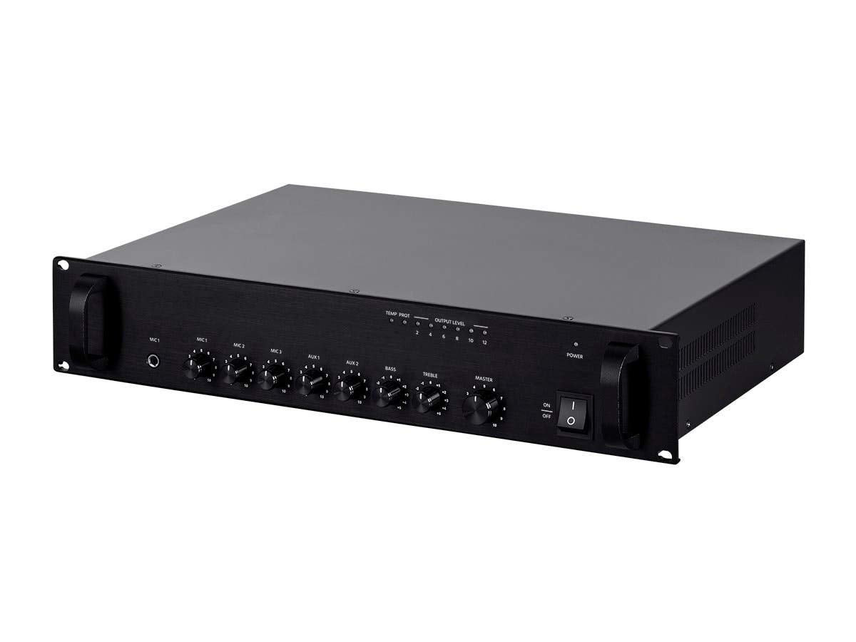Monoprice Commercial Audio 60W 5ch 100/70V Mixer Amp with Microphone Priority (NO LOGO)