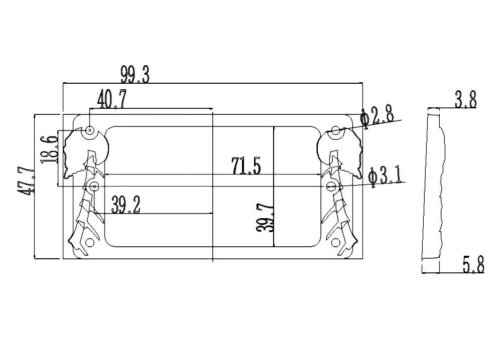 Guyker Metal Flat Humbucker Cover, Pickup Mounting Ring Set - Bridge Neck Pickups Frame Replacement Part for Electric Guitar or