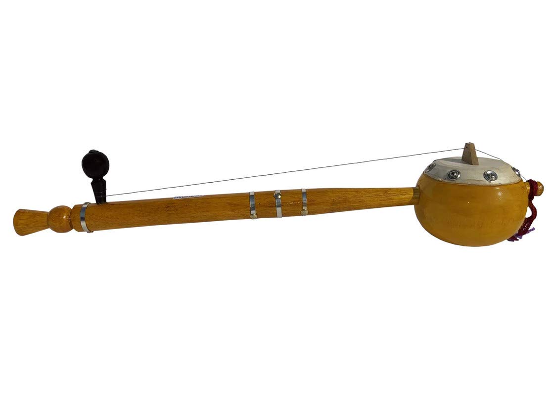 Gt Manufacturers Professional Ektaraa Wooden For Indian Folk And Classic Music, 20 Inches(Yellow)