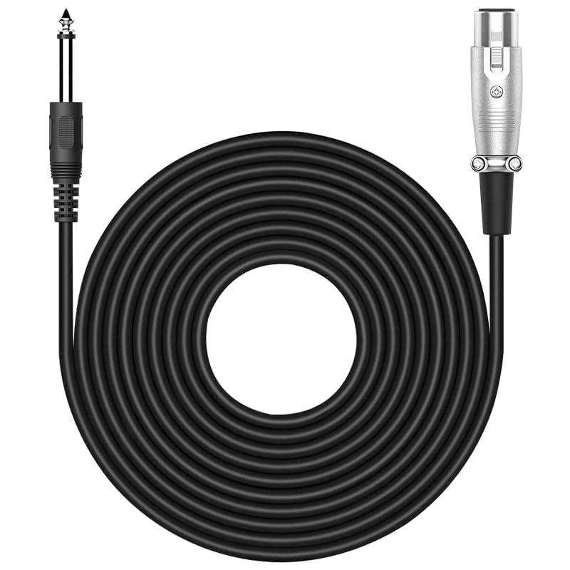 Audio Array Ac-6Xl Mic Cable 6.35Mm Jack Male To Xlr 3Pin Female Cord Wire | Microphone/Guitar Cable | Black, 1Pc Pack (6 Meter/