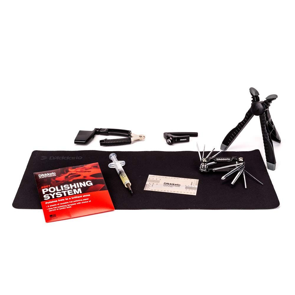 D'Addario Accessories Bass Guitar Maintenance Kit - Bass Tool Kit - Bass Setup Kit - Perfect Kit for Guitar Tech