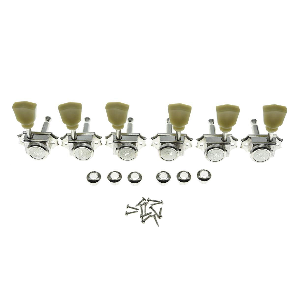 KAISH 3x3 Vintage Style Guitar Locking Tuners Guitar Tuning Keys Pegs Guitar Lock Machine Heads for Les Paul Guitars Nickel with