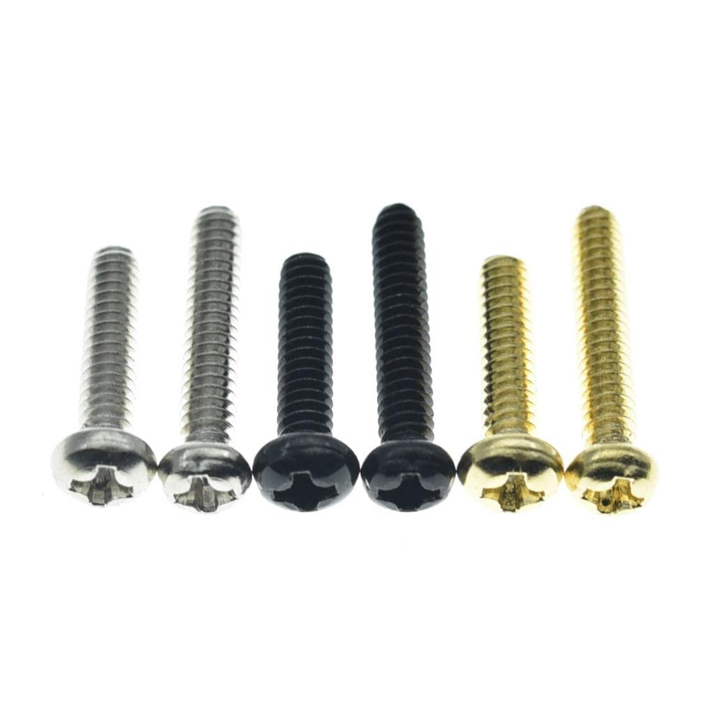 KAISH 20-Pack Stainless Steel American #6-32 Single Coil Pickup Screws with Springs for Stratocaster/Telecaster Black