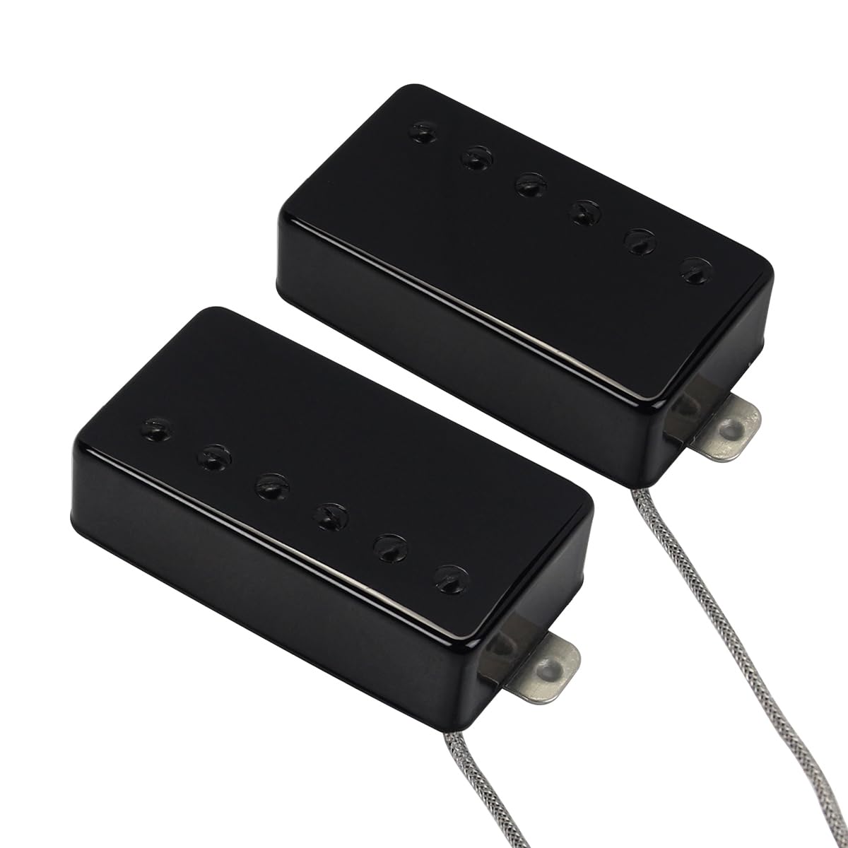 Fleor Alnico5 Guitar Humbucker Pickup Set Black Bridge & Neck Pickups Compatible With Lp Style Guitar Part