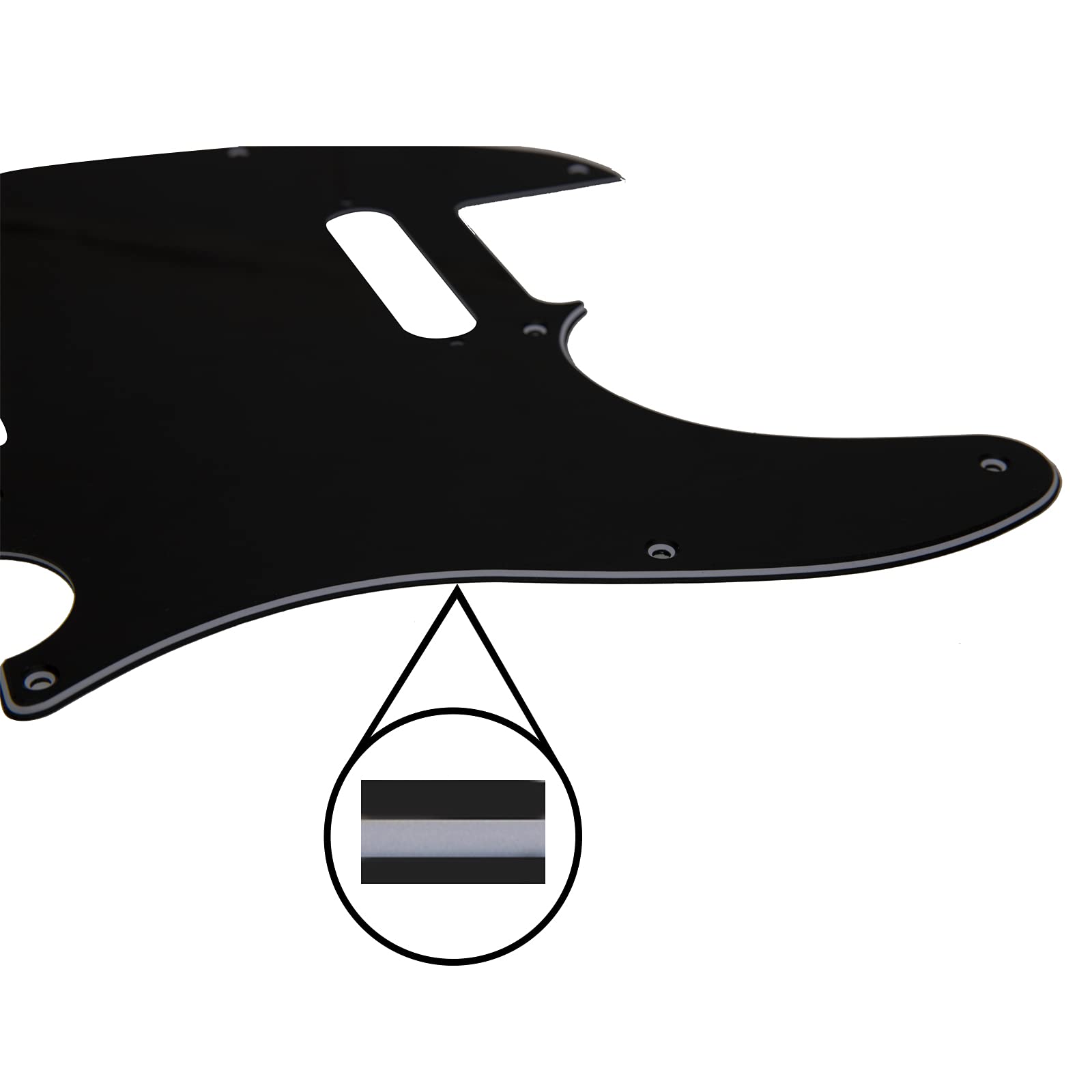 Yootones 8 Hole Tele Guitar Pickguard Scratch Plate Compatible with USA/Mexican Fender Telecaster (3Ply Black)