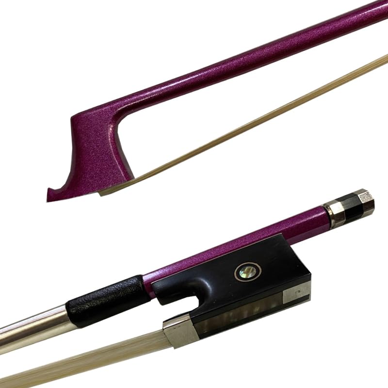 yinfeel 1pc of pink carbon fiber violin bow 4/4,3/4,1/2,1/4,1/8 childern violin bow white horse hair (1/2)