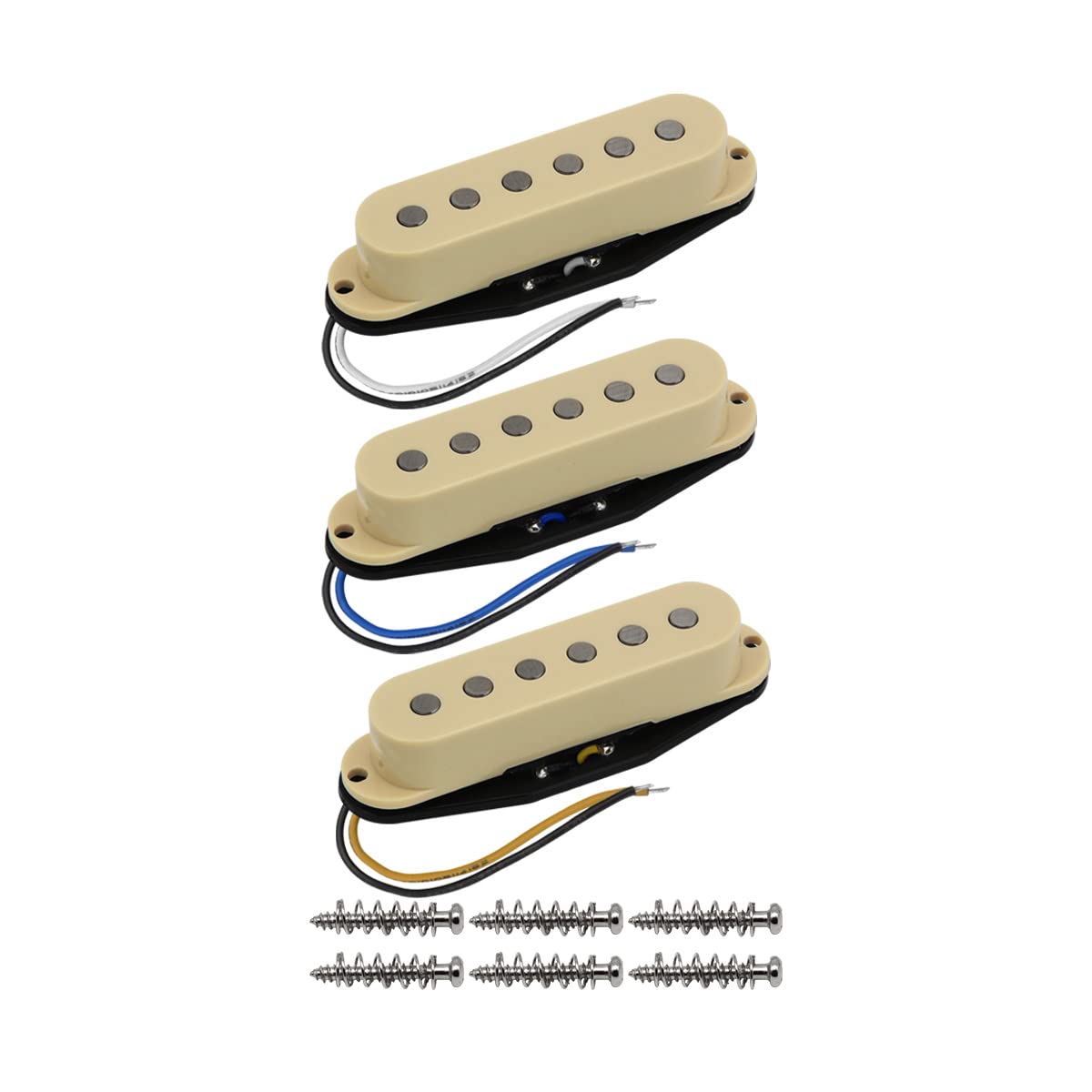 Fleor Alnico 5 Strat Pickup Single Coil Pickups Guitar Neck/Middle/Bridge Pickup Cream For Strat Squier Electric Guitar