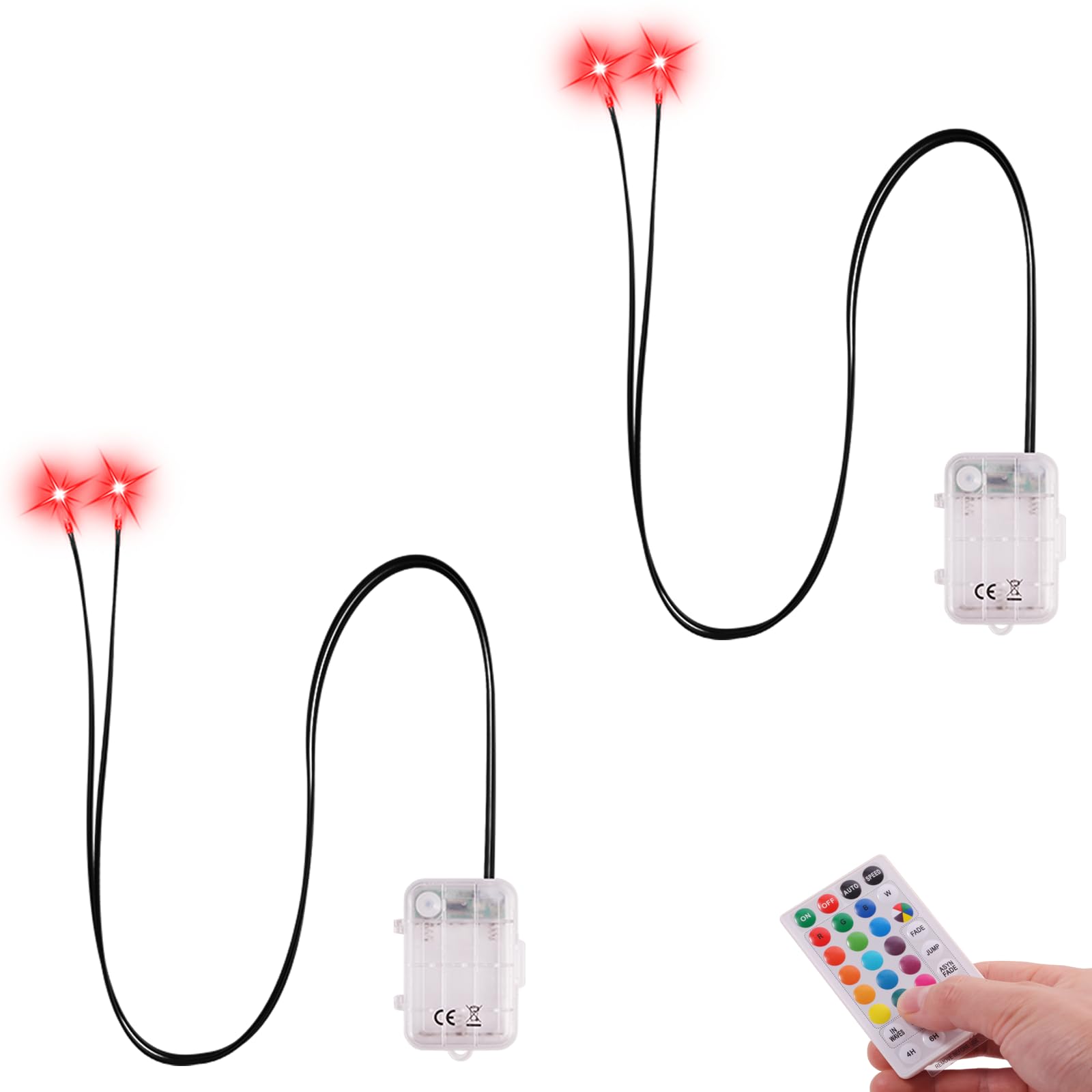 RGB LED Glowing Eyes with Remote - Color Changing & 9 Lighting Modes, Waterproof DIY Eye Lights for Masks, Pumpkins, Tombstones 