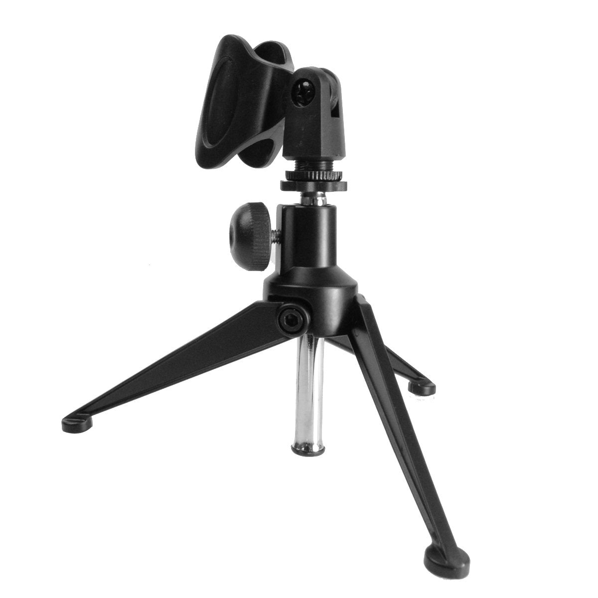 CamDesign Adjustable Tabletop Mic Stand Portable Foldable Desktop Tripod Microphone Stand with Clip