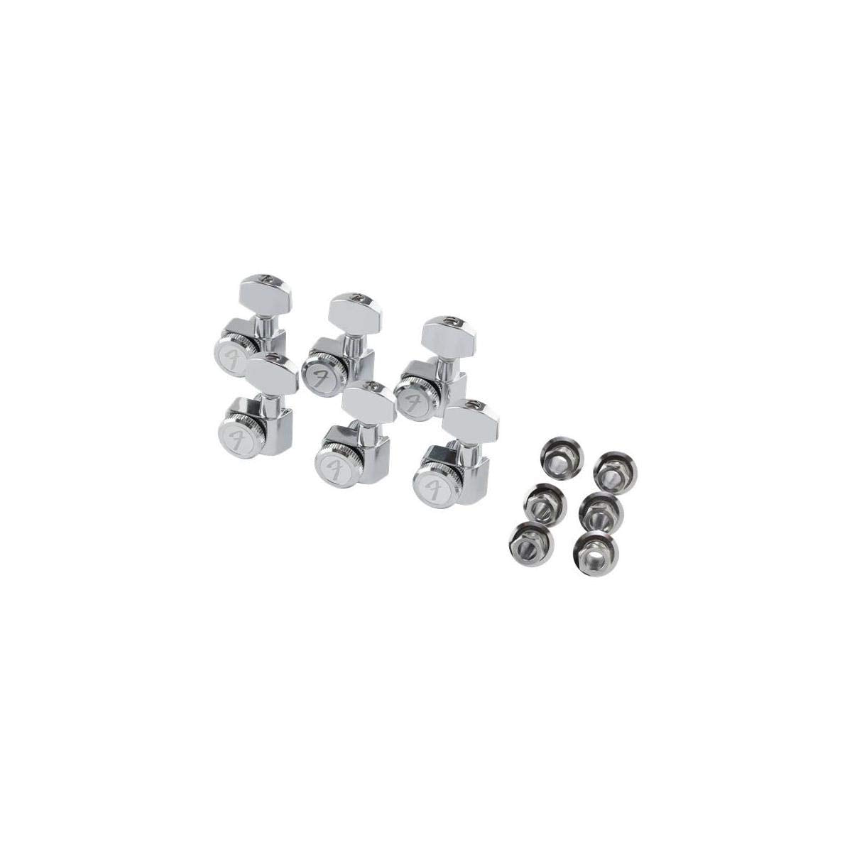 Fender Deluxe Locking Staggered Guitar Tuners, Left-Handed Chrome